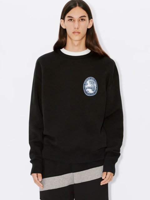 Черный свитер KENZO с длинным рукавом из хлопка: фото 1 - Invogue