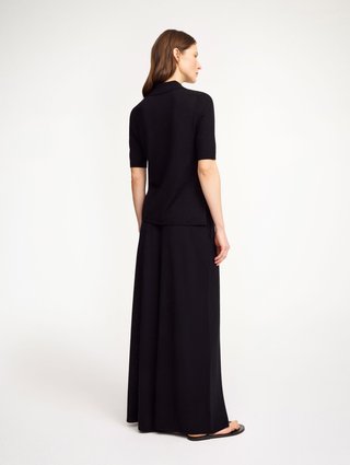 Чорна блуза BY MALENE BIRGER з суміші вовни та шовку: фото 2 - Invogue