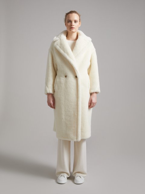 Белое пальто Max Mara из шерсти альпаки: фото 1 - Invogue