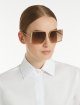 Темно-бежеві окуляри Max Mara квадратні: фото 1 - Invogue