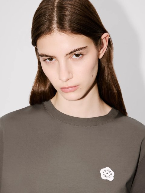Бежевая футболка Kenzo из хлопка с принтом: фото 4 - Invogue