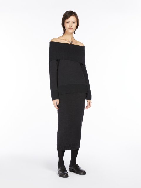 Темно-сірий светр Max Mara з відкритими плечами: фото 4 - Invogue