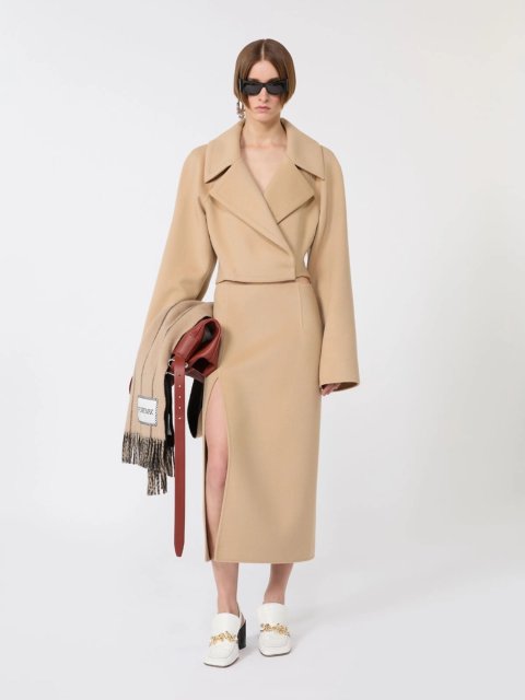 Карамельне пальто SPORTMAX з чистої вовни: фото 1 - Invogue