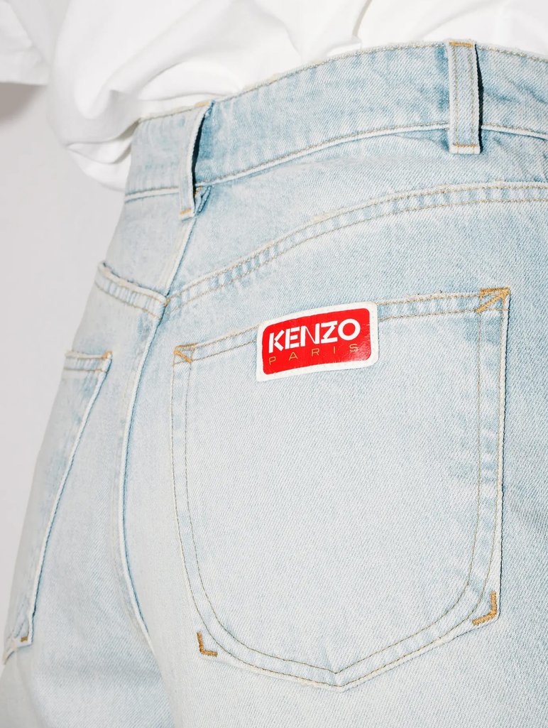 Светло-голубые джинсы KENZO прямого кроя: фото 4 - Invogue