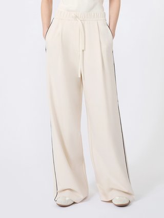 Молочні штани Weekend Max Mara з ліоцелу та бавовни: фото 1 - Invogue