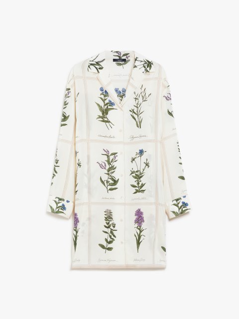 Молочное платье Weekend Max Mara из шелкового крепдешина: фото - Invogue