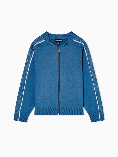 Синяя кофта Emporio Armani из хлопка: фото - Invogue