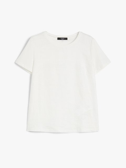 Біла футболка Weekend Max Mara з бавовни та льону: фото - Invogue