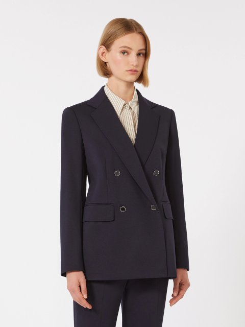 Темно-синій жакет MAX MARA з віскозного трикотажу: фото 2 - Invogue