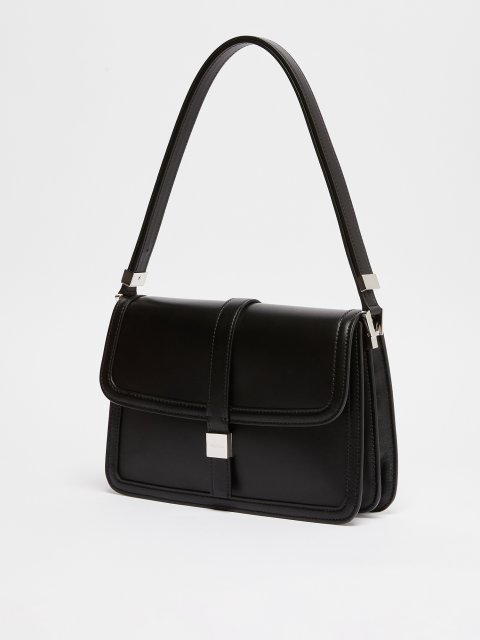 Черная сумочка Max Mara кожаная: фото 2 - Invogue