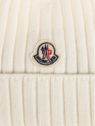 Бежева шапка Moncler з чистої вовни: фото 2 - Invogue