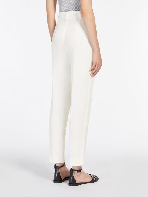Білі брюки Max Mara з віскози та льону: фото 3 - Invogue