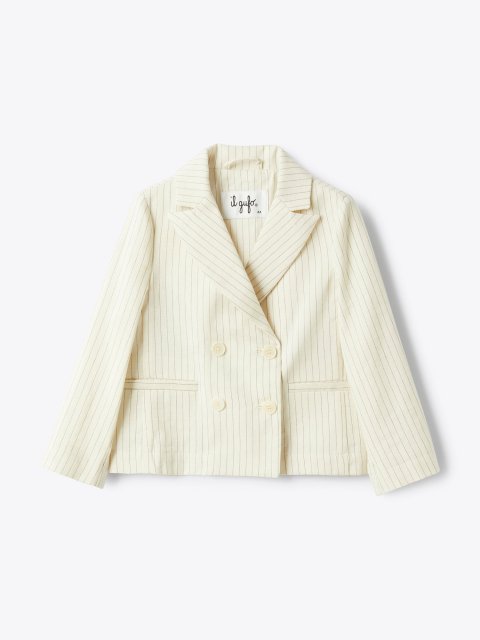 Молочний жакет IL GUFO у тонку смужку: фото - Invogue