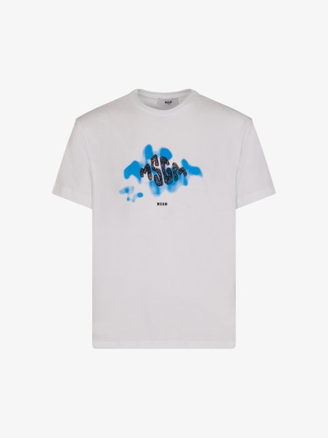 Белая футболка MSGM из хлопка: фото - Invogue