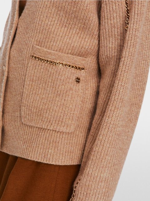 Темно-бежевый кардиган Marc Cain из чистой шерсти: фото 5 - Invogue