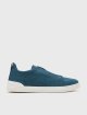 Сині кеди ZEGNA з бавовни, льону та шкіри: фото - Invogue