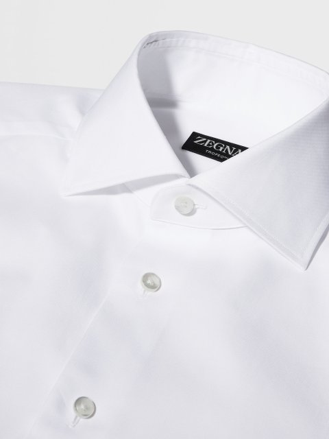 Біла сорочка ZEGNA з бавовни: фото 3 - Invogue