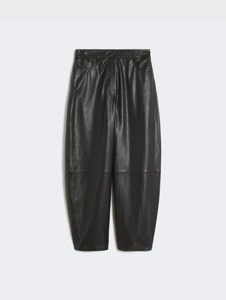 Черные брюки WEEKEND MAX MARA кожаные: фото - Invogue