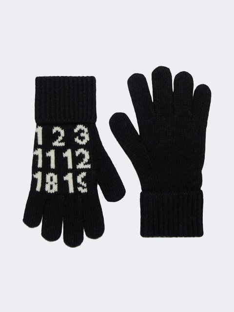Чорні рукавички MM6 MAISON MARGIELA KIDS з вовни: фото - Invogue