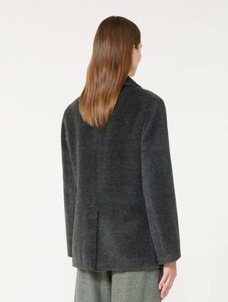 Серое пальто MAX MARA из альпаки и шерсти: фото 3 - Invogue