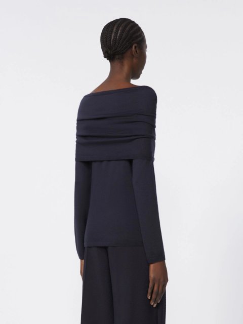 Темно-синий свитер MAX MARA из кашемировой пряжи: фото 3 - Invogue