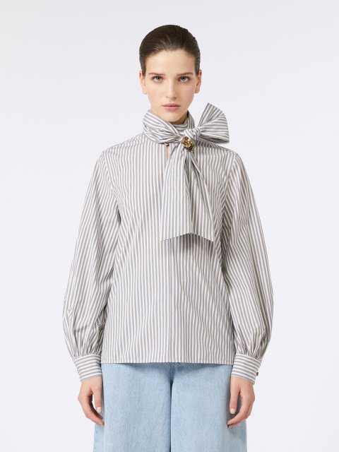 Сорочка MAX MARA з еластичного бавовняного попліну: фото 2 - Invogue