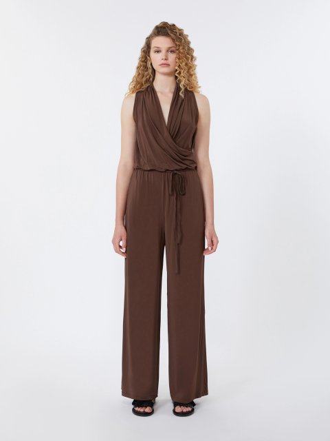 Шоколадний комбінезон Weekend Max Mara з віскози та еластану: фото 1 - Invogue