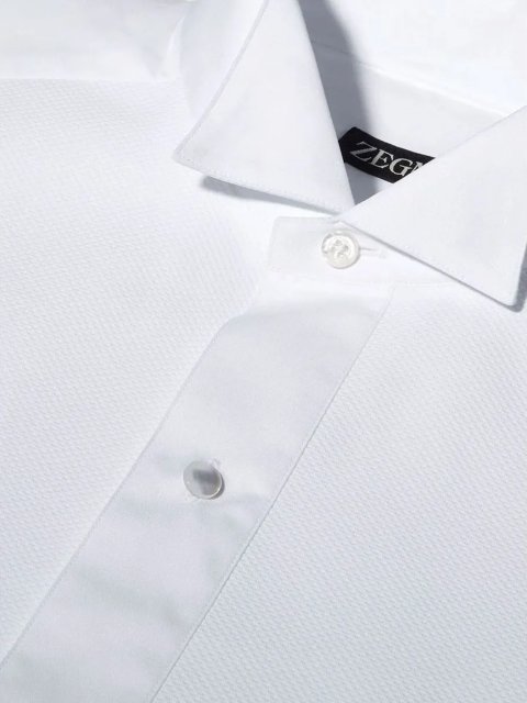 Біла сорочка ZEGNA з бавовни: фото 3 - Invogue