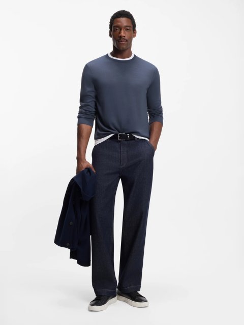 Синій светр BOSS з мериносової вовни: фото 1 - Invogue