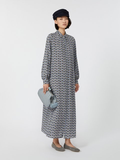 Блакитна сукня WEEKEND MAX MARA з принтом: фото 1 - Invogue