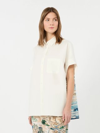 Біла сорочка Weekend Max Mara з бавовни та шовку: фото 1 - Invogue