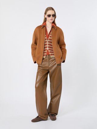 Карамельні брюки Max Mara зі шкіри: фото 1 - Invogue