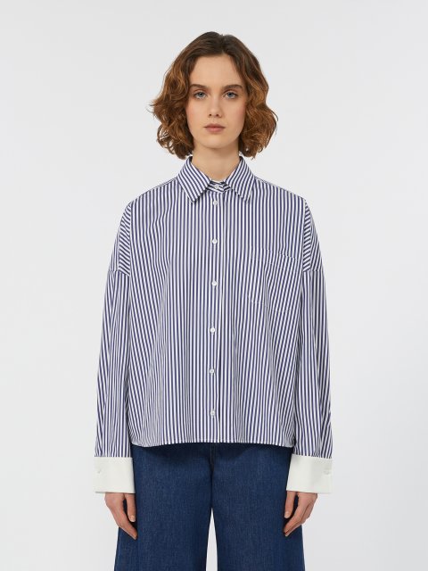 Сорочка в смужку WEEKEND MAX MARA з бавовни: фото 2 - Invogue