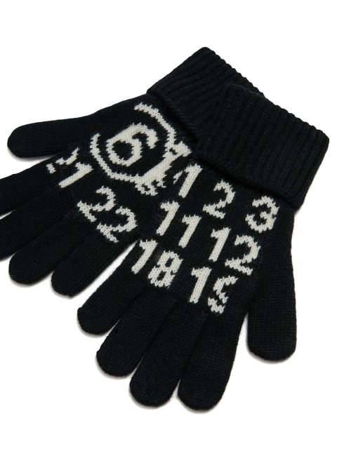 Чорні рукавички MM6 MAISON MARGIELA KIDS з вовни: фото 2 - Invogue