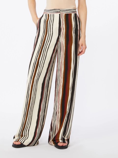 Брюки у смужку Max Mara з шовкового крепдешину: фото 2 - Invogue
