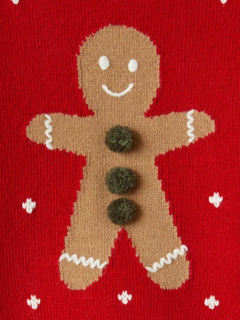 Червоний светр IL GUFO з вовни з візерунком: фото 3 - Invogue