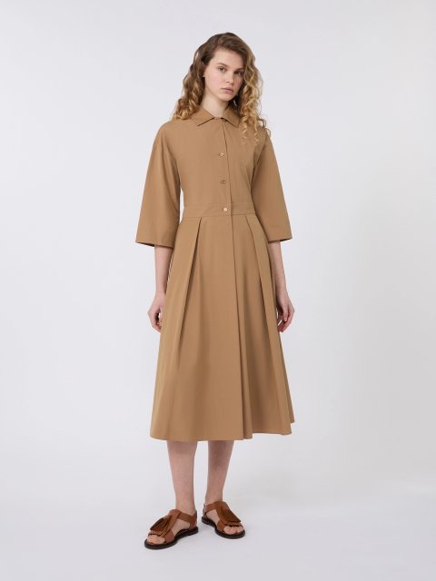 Коричнева сукня-сорочка Weekend Max Mara з бавовни: фото 1 - Invogue
