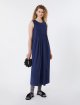 Темно-синя сукня Weekend Max Mara з бавовни з плісируванням: фото 2 - Invogue