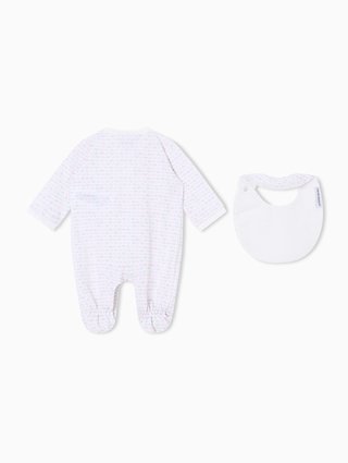 Розовый комбинезон и слюнявчик Emporio Armani из хлопка: фото 1 - Invogue