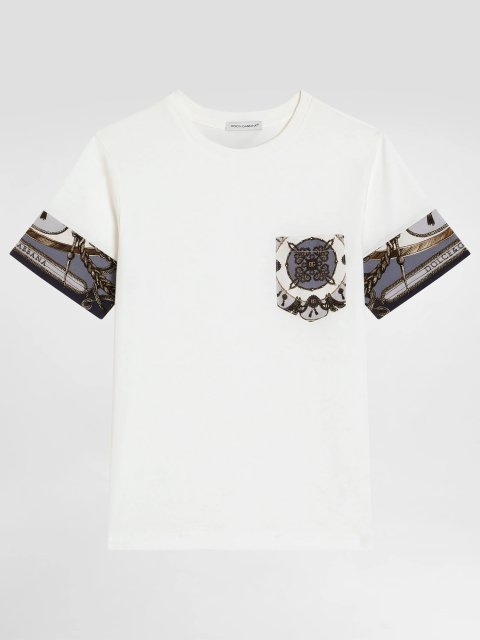 Футболка из джерси с деталями в стиле карго Dolce&Gabbana: фото - Invogue