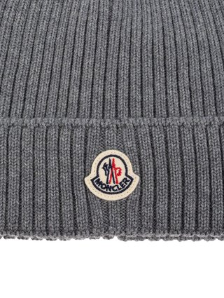Сіра шапка Moncler з вовни: фото 3 - Invogue