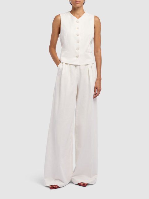 Білі брюки Max Mara широкі: фото 1 - Invogue
