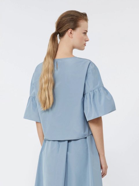 Блакитна блуза WEEKEND MAX MARA укороченого крою: фото 3 - Invogue