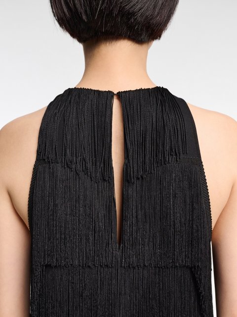Черный топ Dorothee Schumacher с бахромой: фото 6 - Invogue