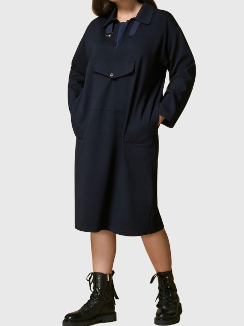 Тёмно-Синее платье MARINA RINALDI: фото - Invogue