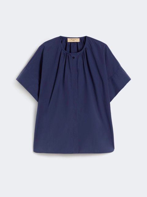 Темно-синя сорочка WEEKEND MAX MARA з бавовняного попліну: фото - Invogue