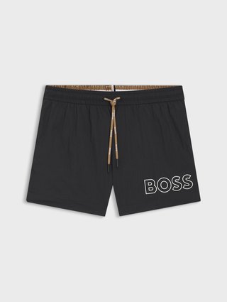 Чорні шорти BOSS з логотипом: фото - Invogue