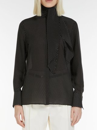 Чёрная рубашка MAX MARA: фото 1 - Invogue