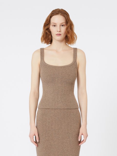 Коричнева майка MAX MARA з вовни та кашеміру: фото 2 - Invogue