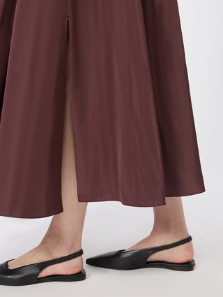 Бордова плісирована спідниця Max Mara з тафти: фото 4 - Invogue
